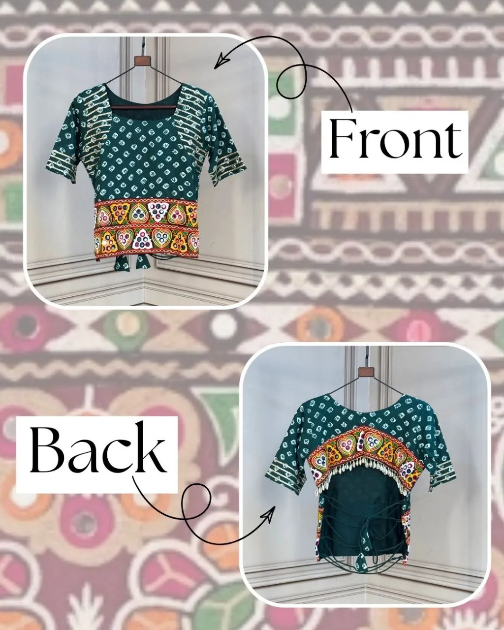 Mohini 7180 Cotton Bandhej with Gamthi Embroidered & Gota Patti work Blouse Wholesale