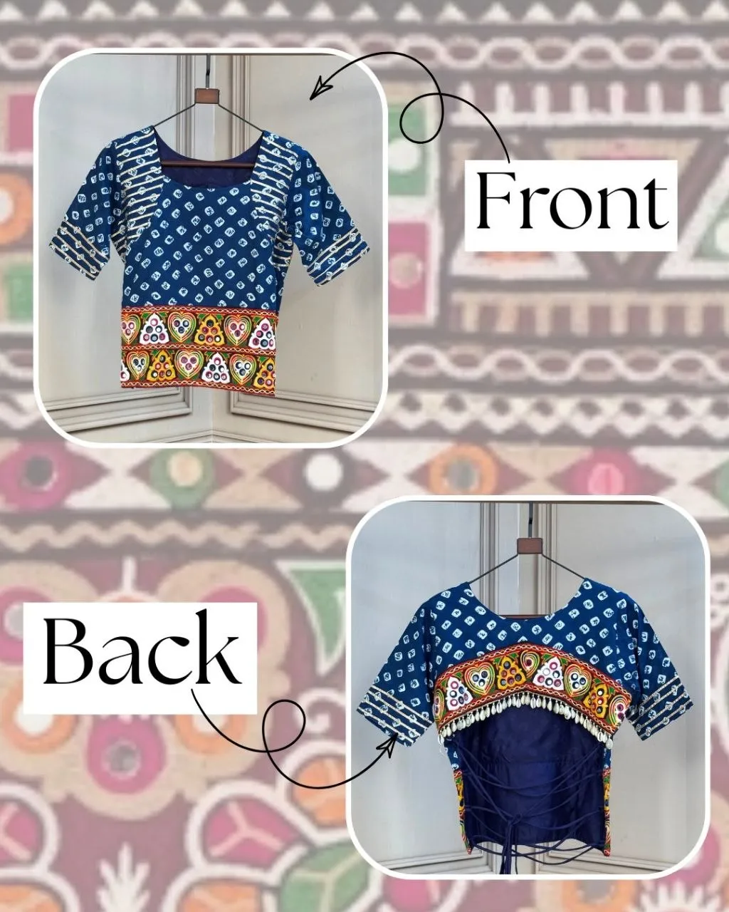 Mohini 7180 Cotton Bandhej with Gamthi Embroidered & Gota Patti work Blouse Wholesale