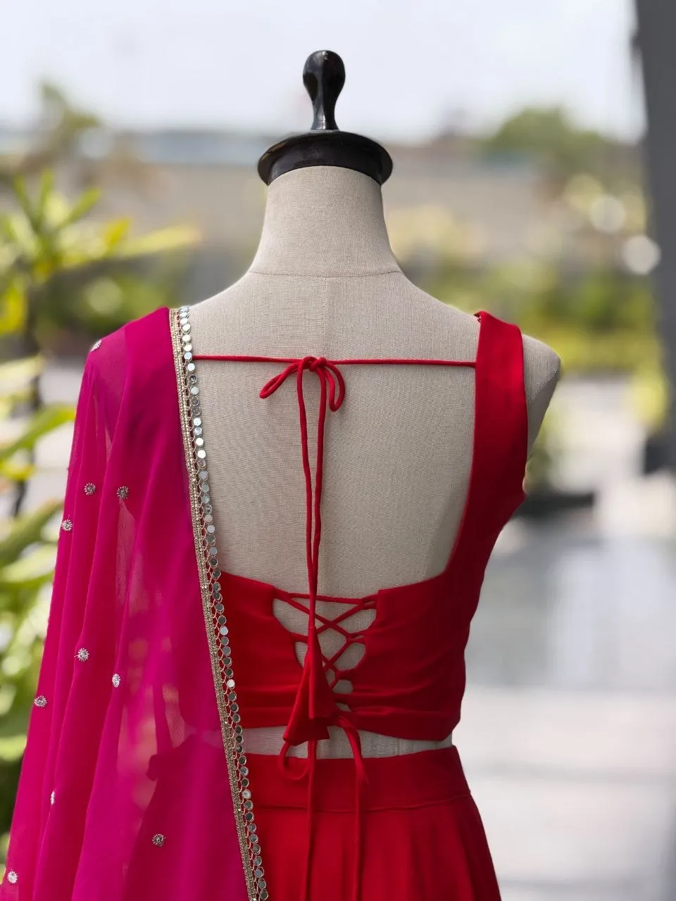 SWT 1207 Cotton Kali With Mirror Work Navratri Lehenga Choli Wholesale