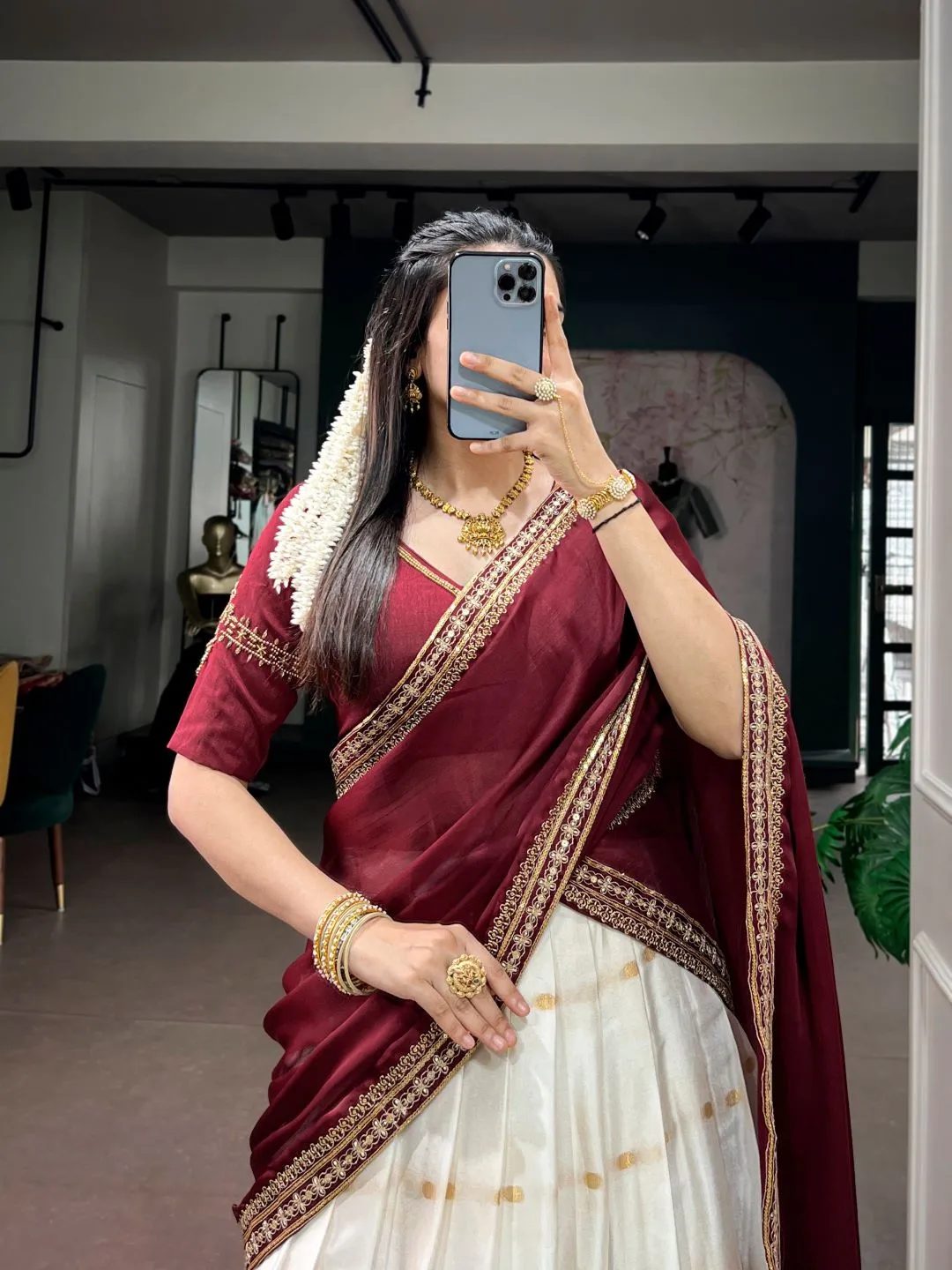 Buy WMN 2042 Silk Cotton with Zari Work South Indian Lehenga Choli Wholesale 2026