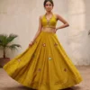 Juhi Pure roman silk with heavy mirror work Lehenga Choli Wholesale