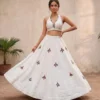 Juhi Pure roman silk with heavy mirror work Lehenga Choli Wholesale
