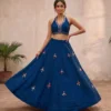 Juhi Pure roman silk with heavy mirror work Lehenga Choli Wholesale