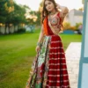 C585 201 Heavy Muslin Cotton With Mirror Work Navratri Lehenga Chaniya Choli Wholesale