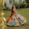 C585 201 Heavy Muslin Cotton With Mirror Work Navratri Lehenga Chaniya Choli Wholesale