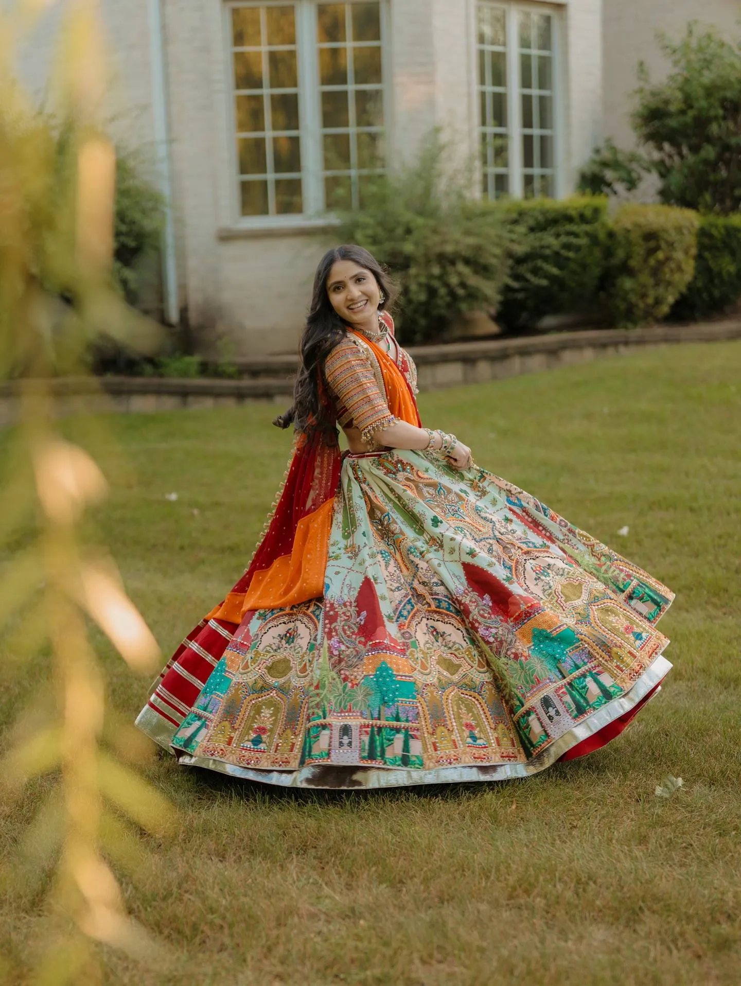 C585 201 Heavy Muslin Cotton With Mirror Work Navratri Lehenga Chaniya Choli Wholesale