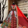C585 201 Heavy Muslin Cotton With Mirror Work Navratri Lehenga Chaniya Choli Wholesale