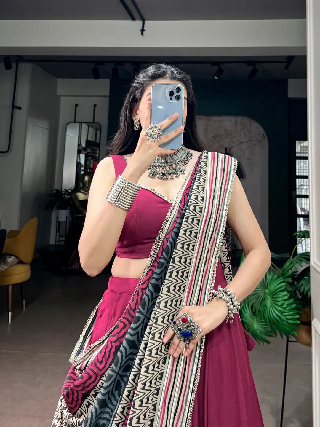 WMN 1738 Rayon With Mirror Work Lehenga Chaniya Choli Wholesale Supplier