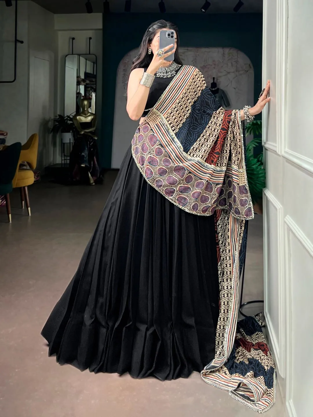 WMN 1738 Rayon With Mirror Work Lehenga Chaniya Choli Wholesale Supplier