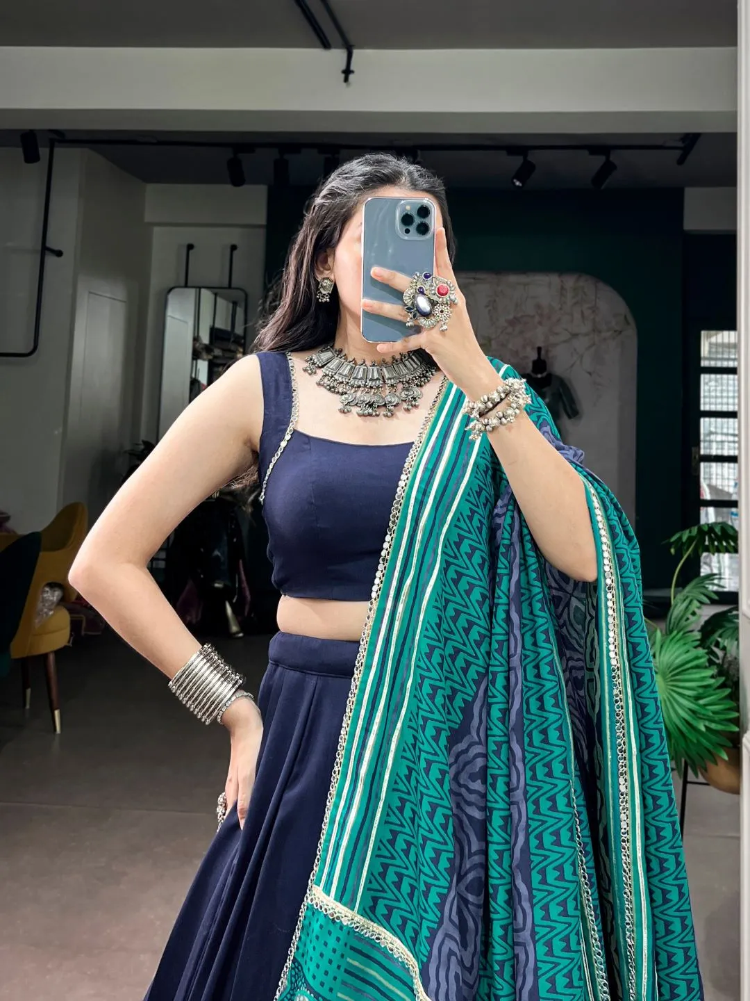 WMN 1738 Rayon With Mirror Work Lehenga Chaniya Choli Wholesale Supplier