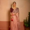 WMS Dana Flower Work Organza Saree Wholesale Supplier