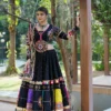C585 203 Heavy Muslin Cotton With Mirror Work Lehenga Chaniya Choli Wholesale