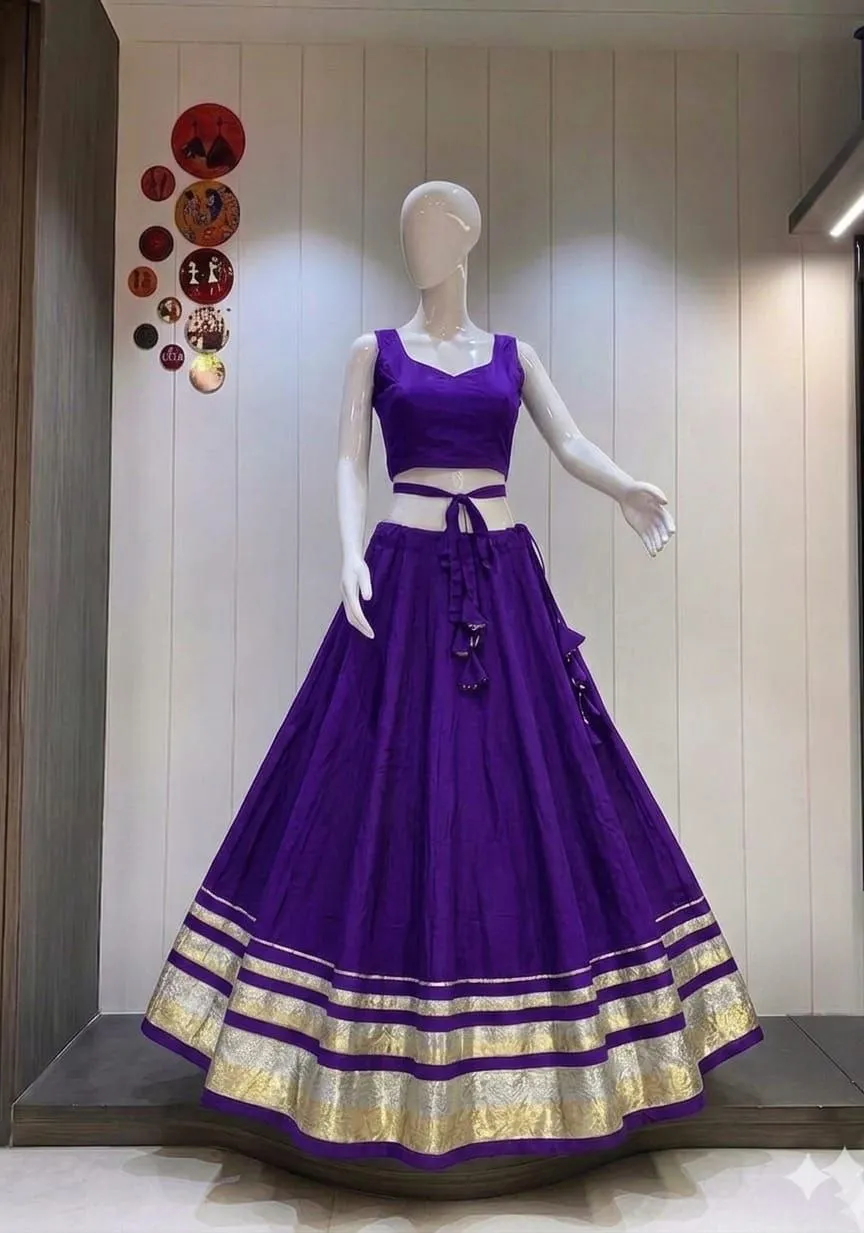Juhi Pure Roman Cotton Silk Navratri Lehenga Choli Wholesale