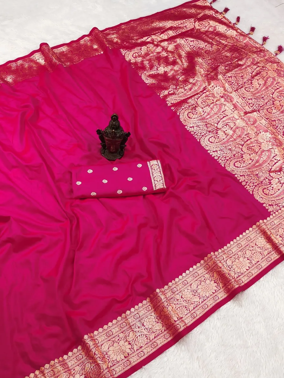 Buy Pooja Pure Banarasi Silk saree Heavy Weaving Design Wholesale 2026