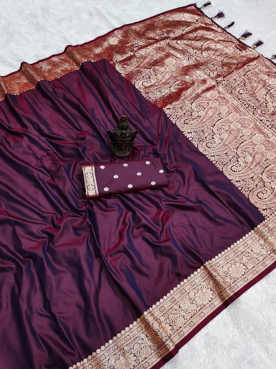 Buy Pooja Pure Banarasi Silk saree Heavy Weaving Design Wholesale 2026