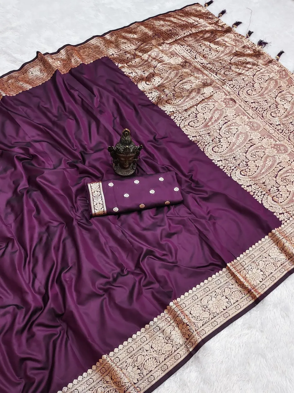 Buy Pooja Pure Banarasi Silk saree Heavy Weaving Design Wholesale 2026