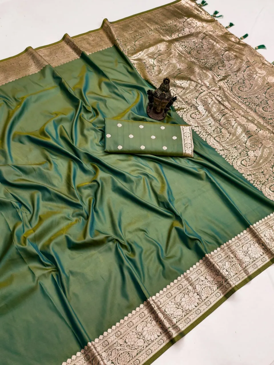 Buy Pooja Pure Banarasi Silk saree Heavy Weaving Design Wholesale 2026