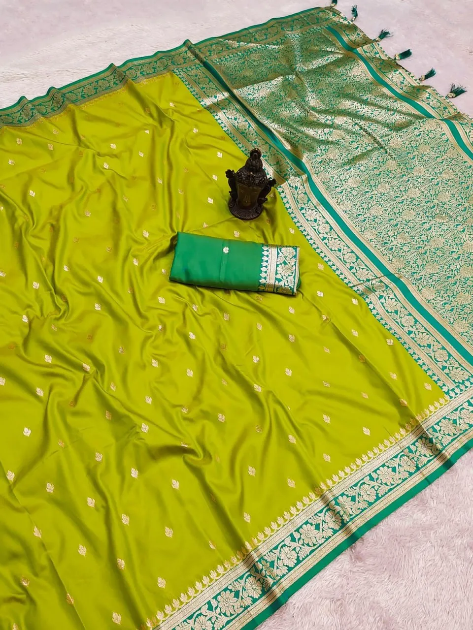 Pooja Pure Soft Banarasi Silk saree With Zari weaving Wholesale