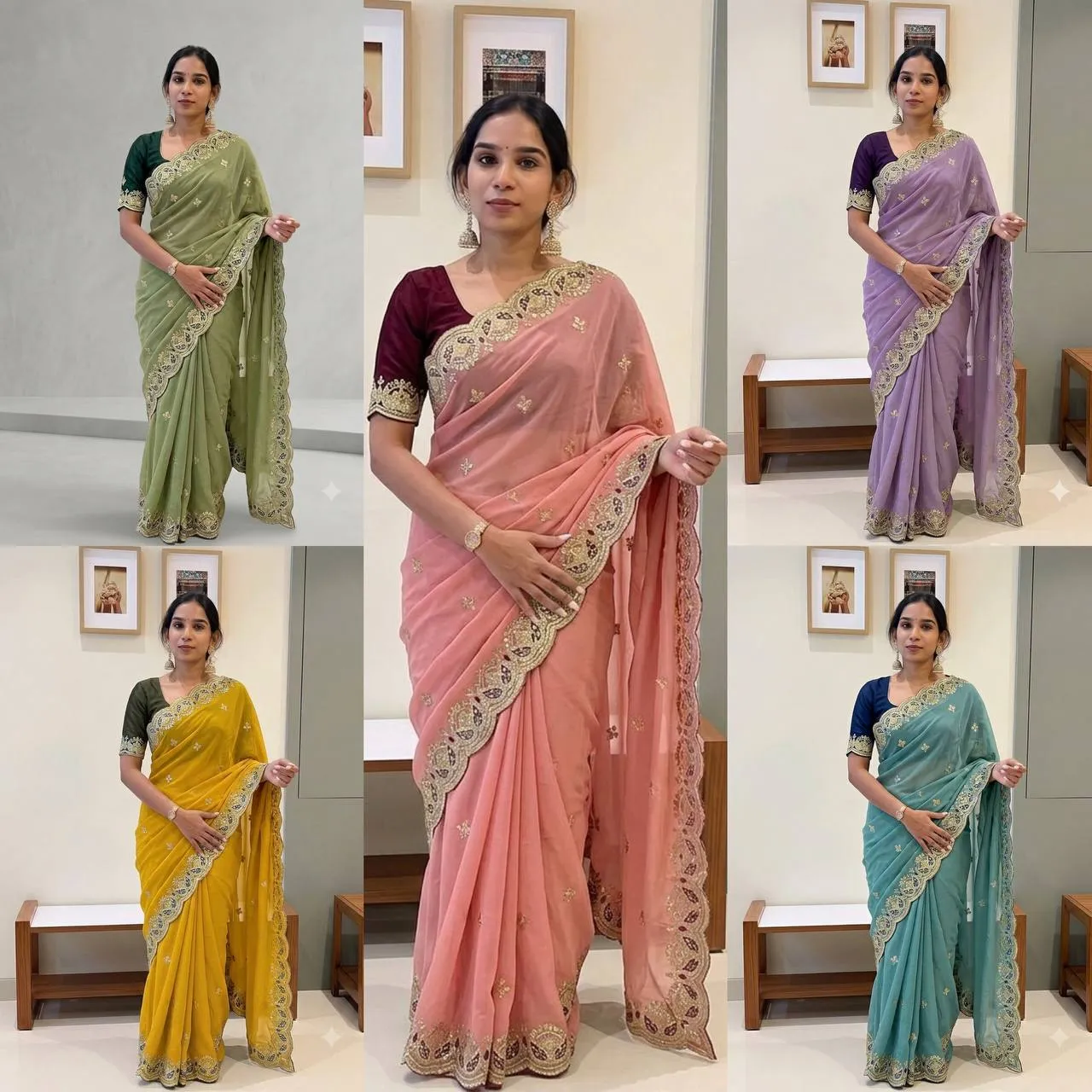 Launching Kusum 899 Georgette silk and zari embroidery work with Cutwork Saree Wholesale Surat 2026
