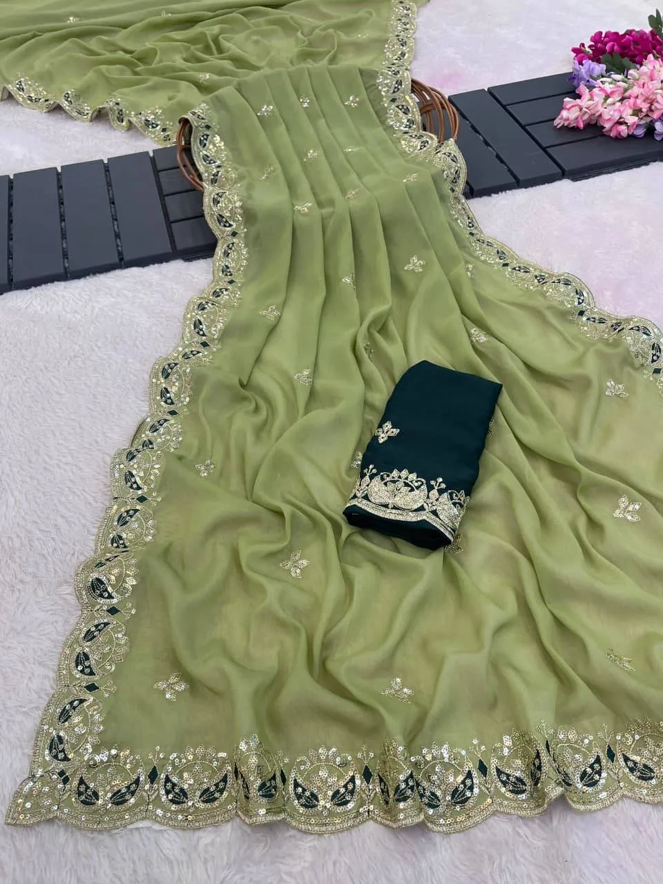 Launching Kusum 899 Georgette silk and zari embroidery work with Cutwork Saree Wholesale Surat 2026