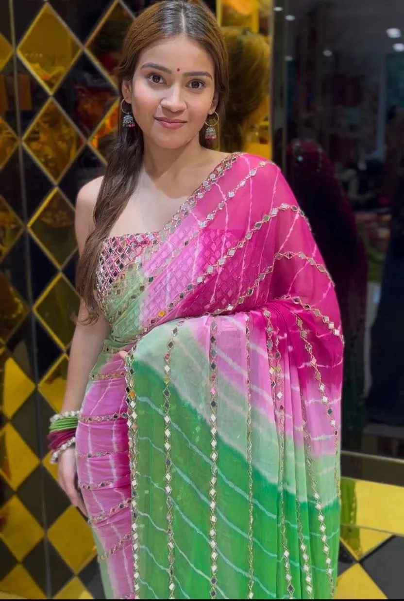 Latest SBD 1867 Georgette With Beads & Real Mirror Work Saree Wholesale 2026