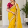 Latest Kusum 907 Star Georgette With Embroidery Work Saree Wholesale 2026