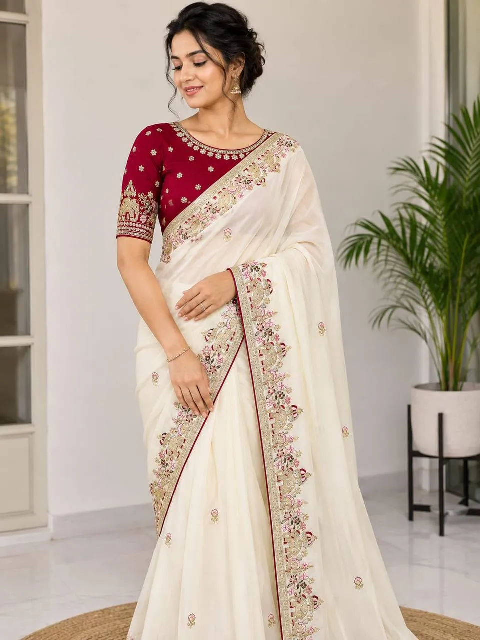Kusum 907 Star Georgette With Embroidery Work Saree Wholesale