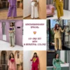 C585 248 crunchy silk Embroidery Work With Handwork Co ord set Wholesale