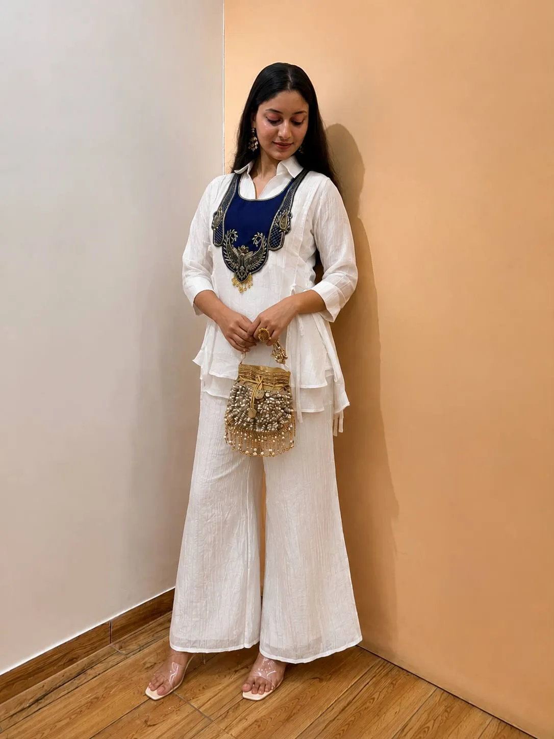 Launching C585 248 crunchy silk Embroidery Work With Handwork Co ord set Wholesale 2026
