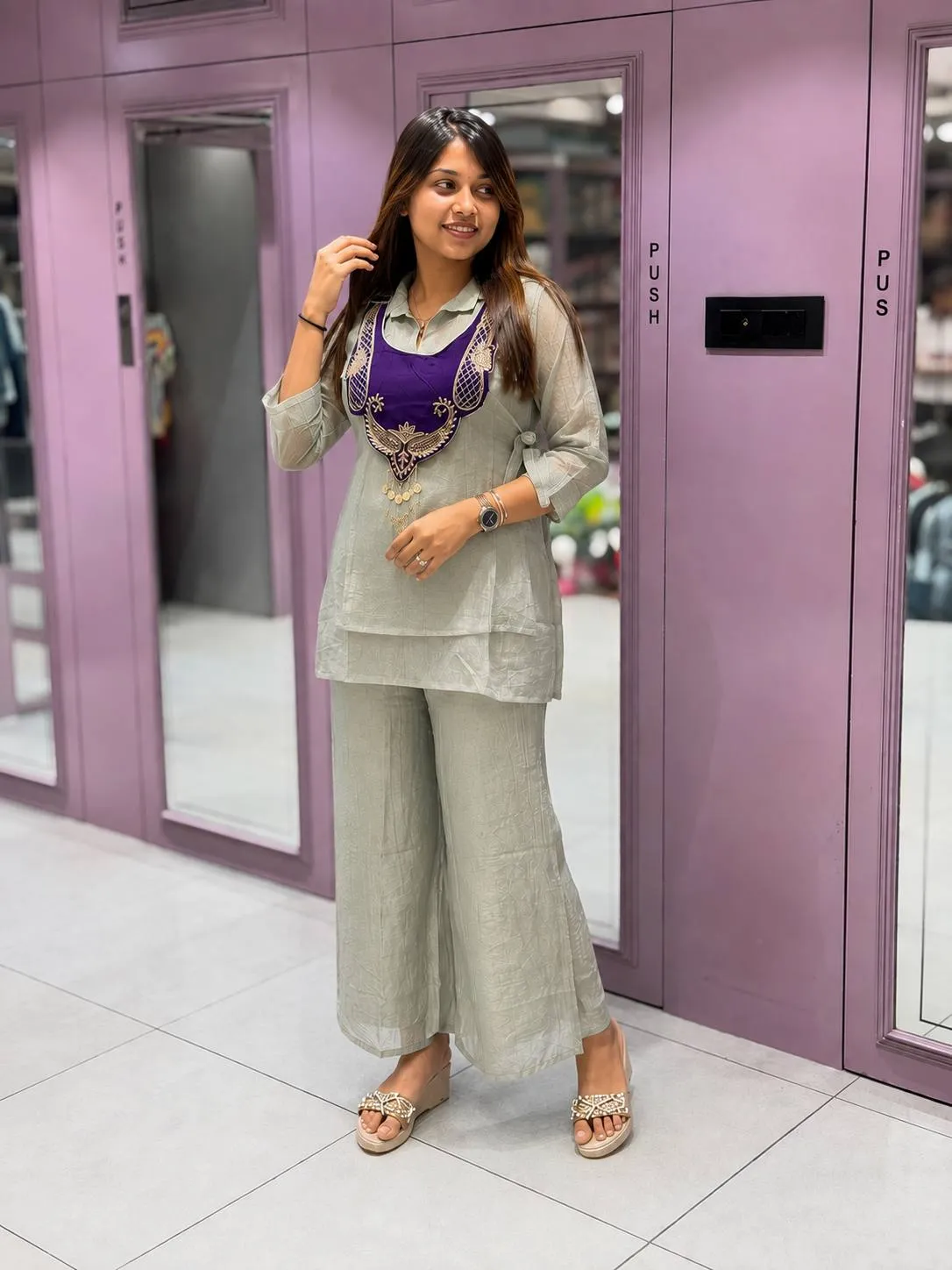 Launching C585 248 crunchy silk Embroidery Work With Handwork Co ord set Wholesale 2026