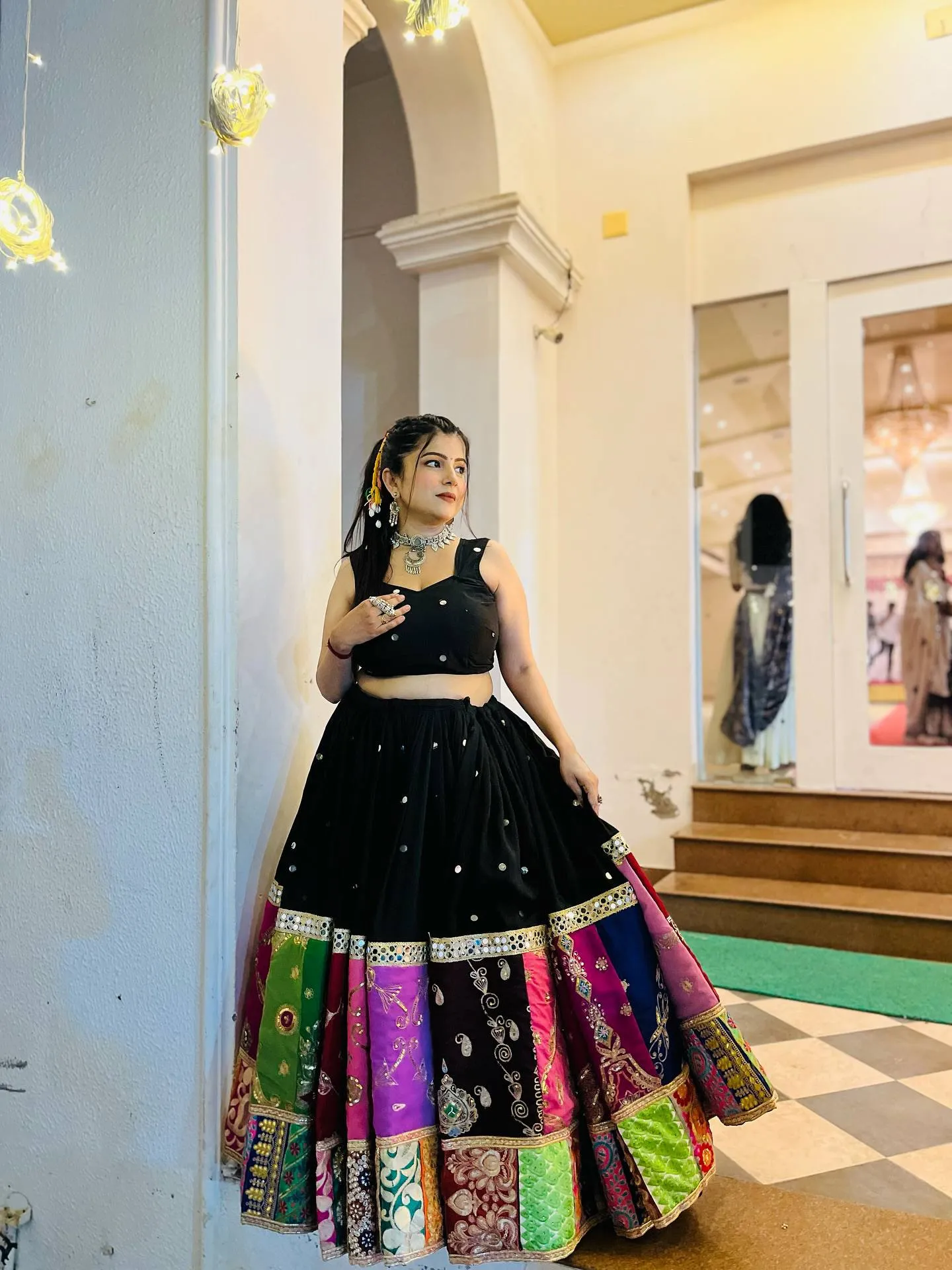 Stylish C585 205 Heavy Muslin Cotton Real Mirror Work Navratri Special Lehenga Choli Wholesale 2026