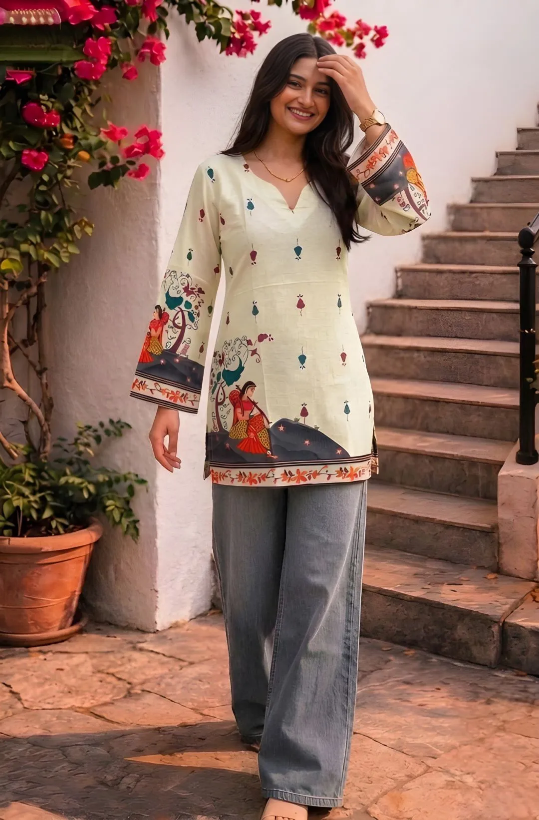 Launching Shiv 1072 Cotton Kalamkari Short Kurti Wholesale Supplier 2026
