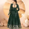 STD 6139 Star Georgette With Embroidered Work Anarkali Top Pant Dupatta Set Wholesale