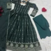 STD 6139 Star Georgette With Embroidered Work Anarkali Top Pant Dupatta Set Wholesale