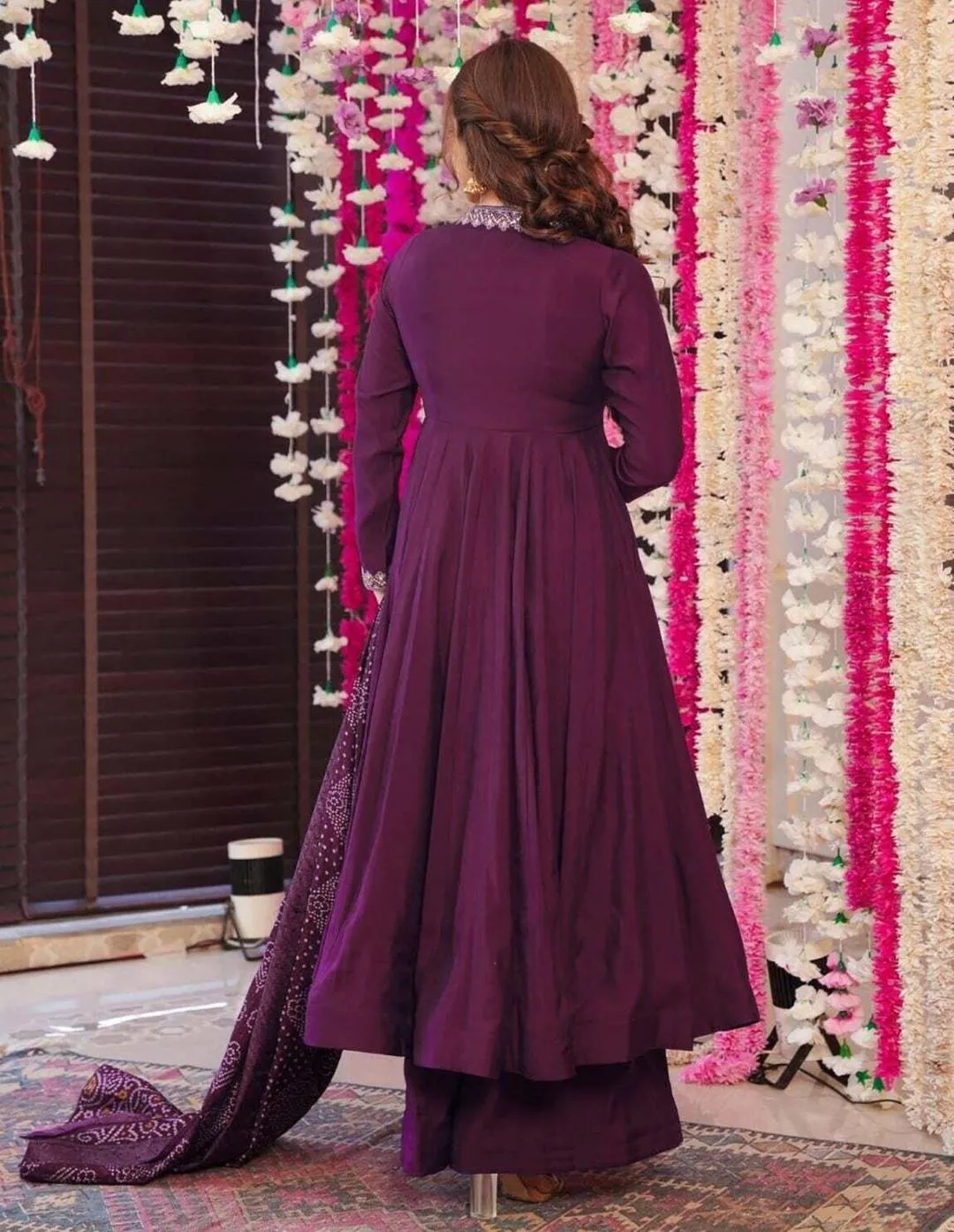 FFD Vichitra With Embroidery Anarkali Plazzo Dupatta Set Wholesale Supplier