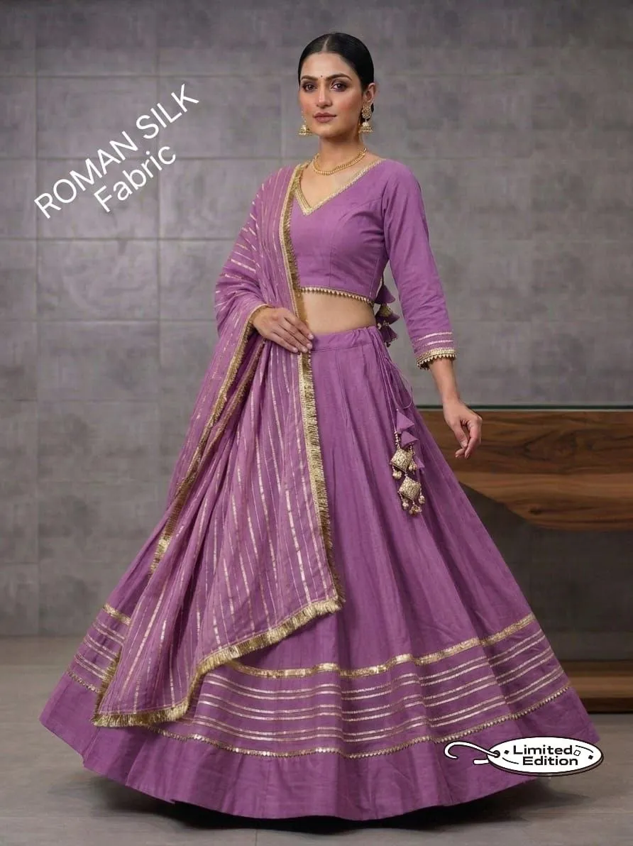 Juhi Roman Silk With heavy gotta Work Lehenga Choli Wholesale Supplier