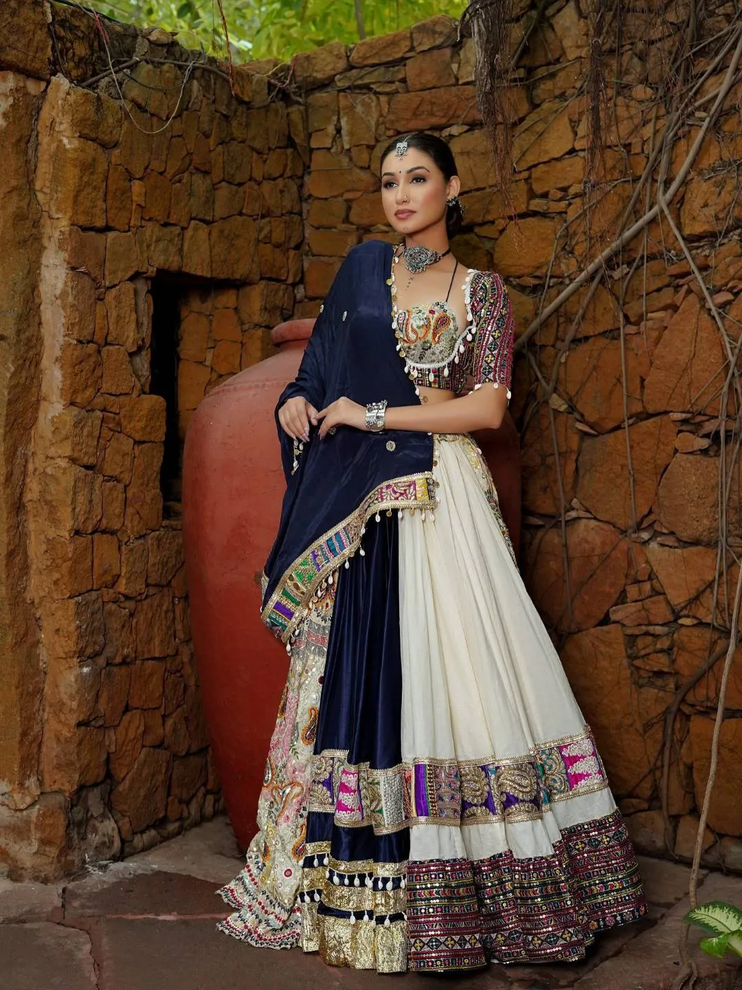 Beautiful C585 206 Heavy Muslin Cotton With Mirror Work Navratri Lehenga Choli Wholesale 2026