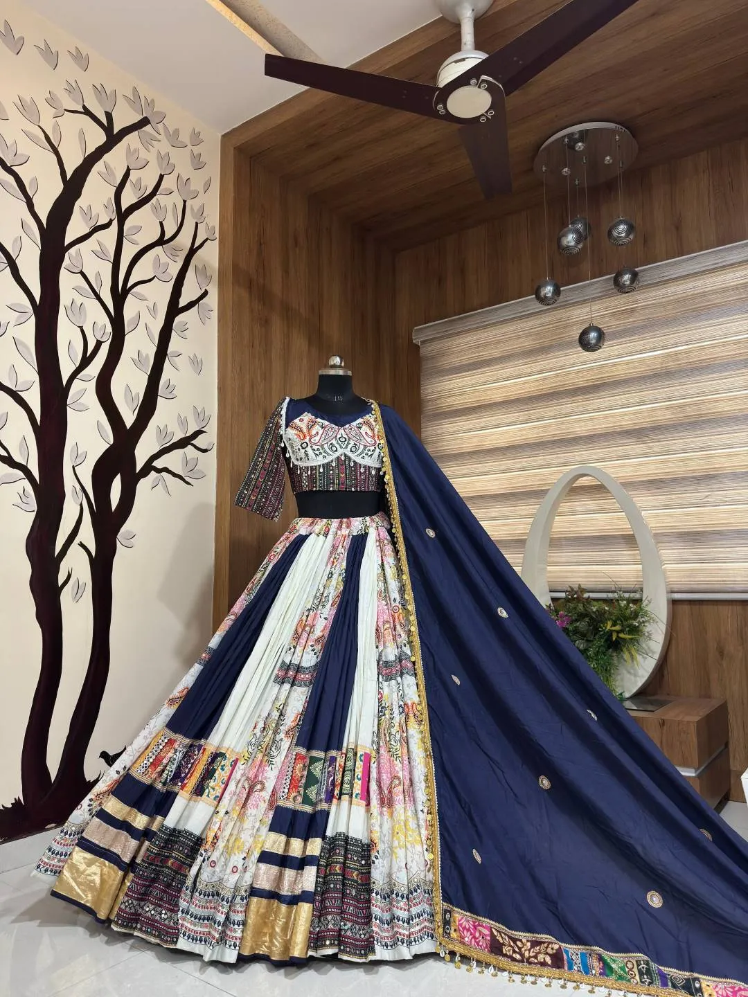 Beautiful C585 206 Heavy Muslin Cotton With Mirror Work Navratri Lehenga Choli Wholesale 2026