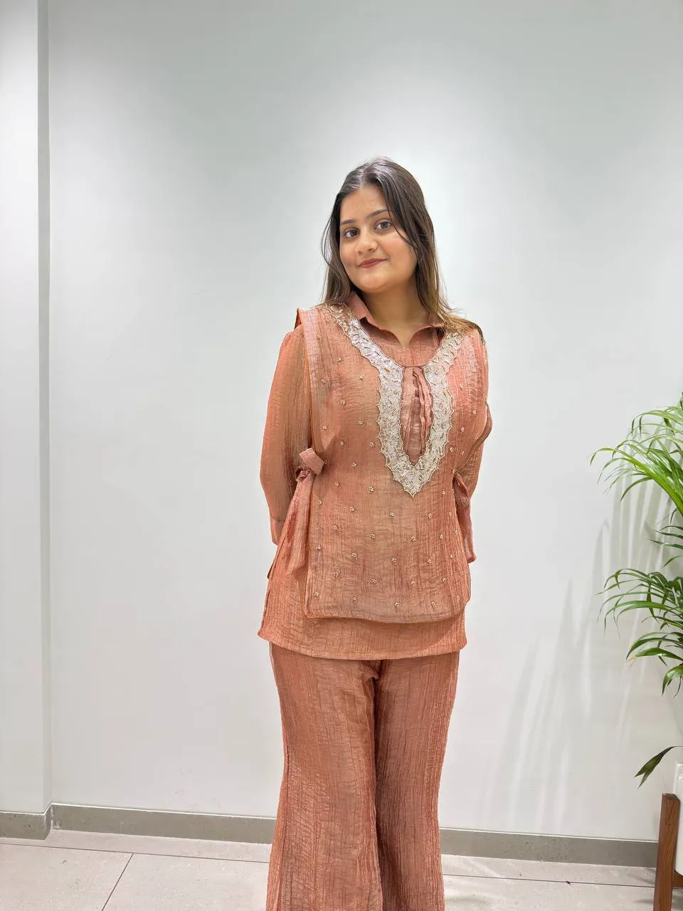 Stylish BV 493 Salsa Silk With Embroidery Work Co Ord Set Wholesale Supplier 2026