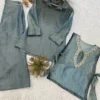 BV 493 Salsa Silk With Embroidery Work Co Ord Set Wholesale Supplier