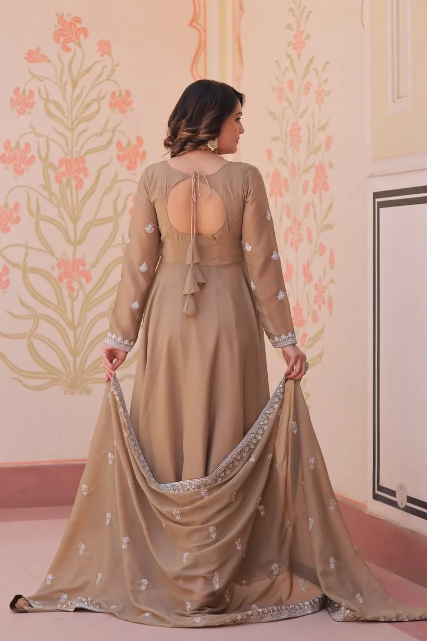 Mohini 9311 Star Georgette With Embroidered work Gown Dupatta Set Wholesale Surat