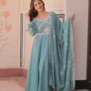 Mohini 9311 Star Georgette With Embroidered work Gown Dupatta Set Wholesale Surat