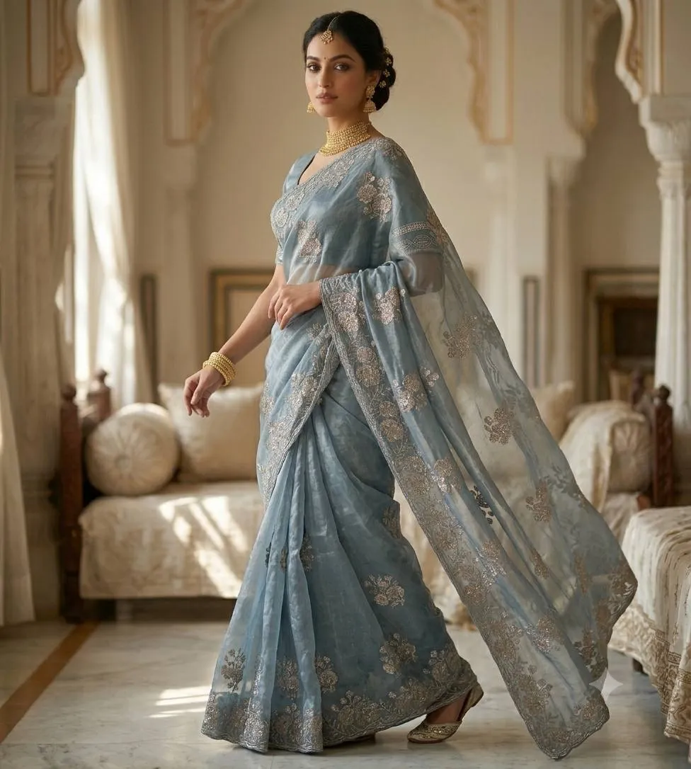 Kusum 909 Embroidery With cut work Saree Wholesale Surat