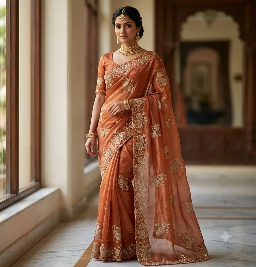 Kusum 909 Embroidery With cut work Saree Wholesale Surat