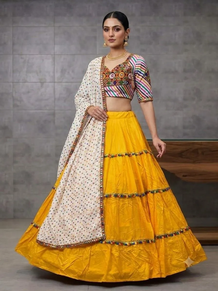 Buy Juhi Gamthi Work With laheriya Navratri Lehenga Choli Wholesale india 2026