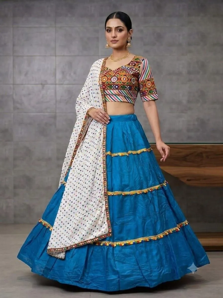 Buy Juhi Gamthi Work With laheriya Navratri Lehenga Choli Wholesale india 2026