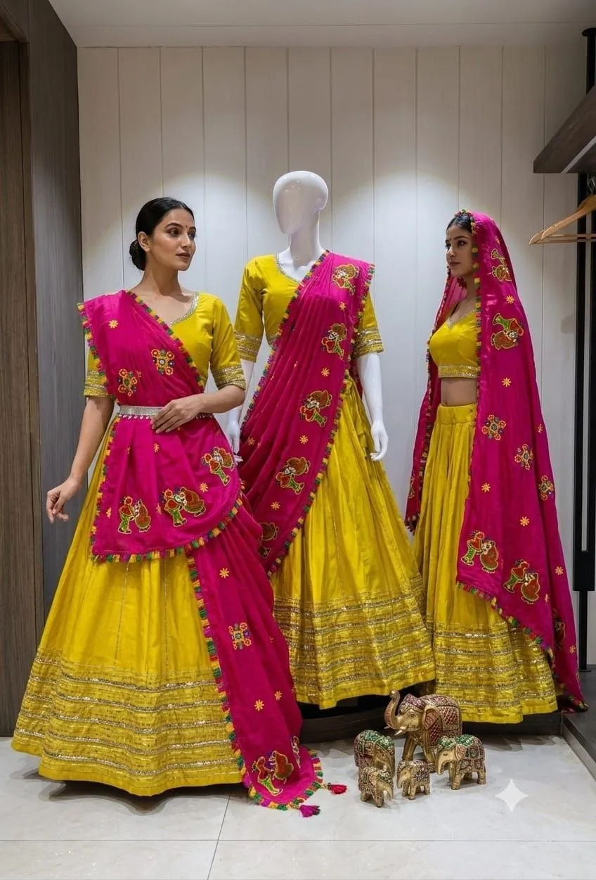 Stylish Juhi Pure Roman Cotton Chaniya Choli with heavy Lace Navratri Lehenga Chaniya Choli Wholesale 2026