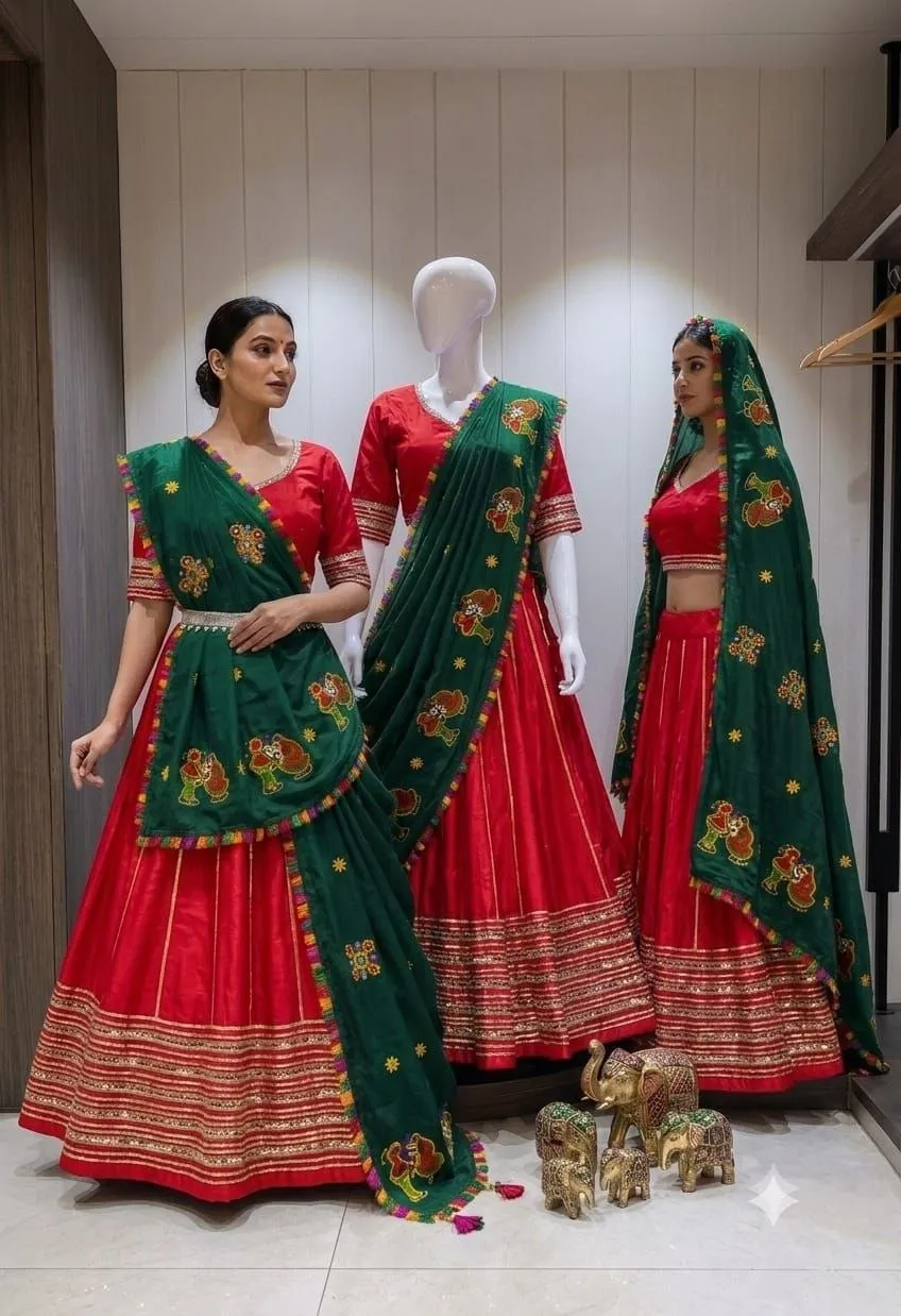 Stylish Juhi Pure Roman Cotton Chaniya Choli with heavy Lace Navratri Lehenga Chaniya Choli Wholesale 2026