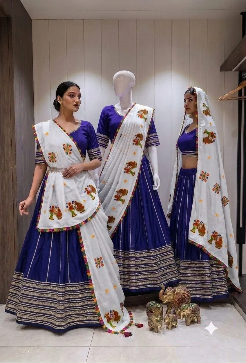 Stylish Juhi Pure Roman Cotton Chaniya Choli with heavy Lace Navratri Lehenga Chaniya Choli Wholesale 2026