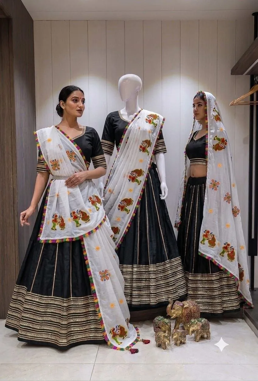 Stylish Juhi Pure Roman Cotton Chaniya Choli with heavy Lace Navratri Lehenga Chaniya Choli Wholesale 2026